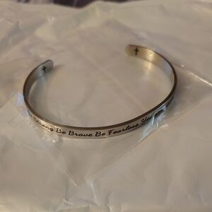 Silver Inspirational Cuff Bracelet